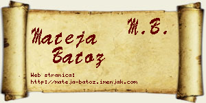 Mateja Batoz vizit kartica
